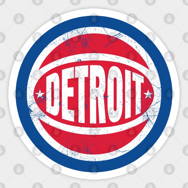 Detroit Retro Ball - Blue Sticker by KFig21